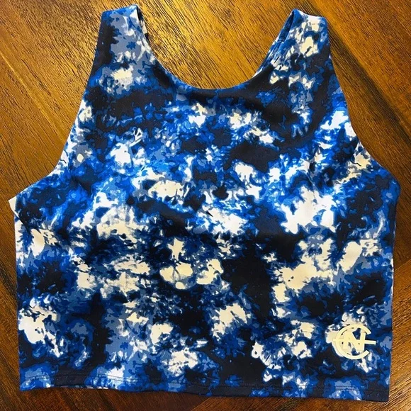 Nautica Competition Blue Abstract Print Sports Bra | Medium - Picture 3 of 5